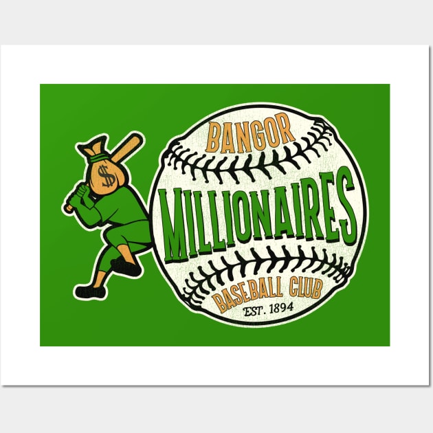 Defunct Bangor Millionaires Baseball Team Wall Art by Defunctland